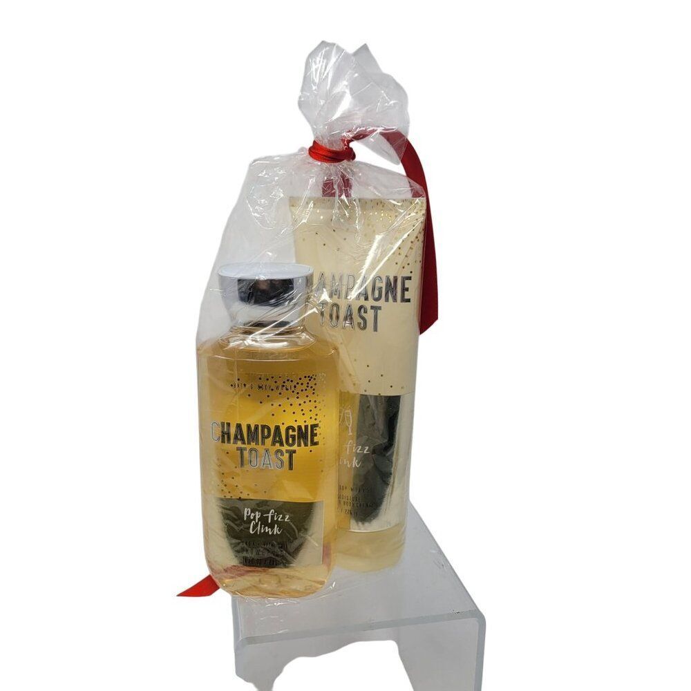 Bath & Body Works Champagne Toast 10 oz Shower Gel 8 oz Body‎ Cream 2pc Gift Set